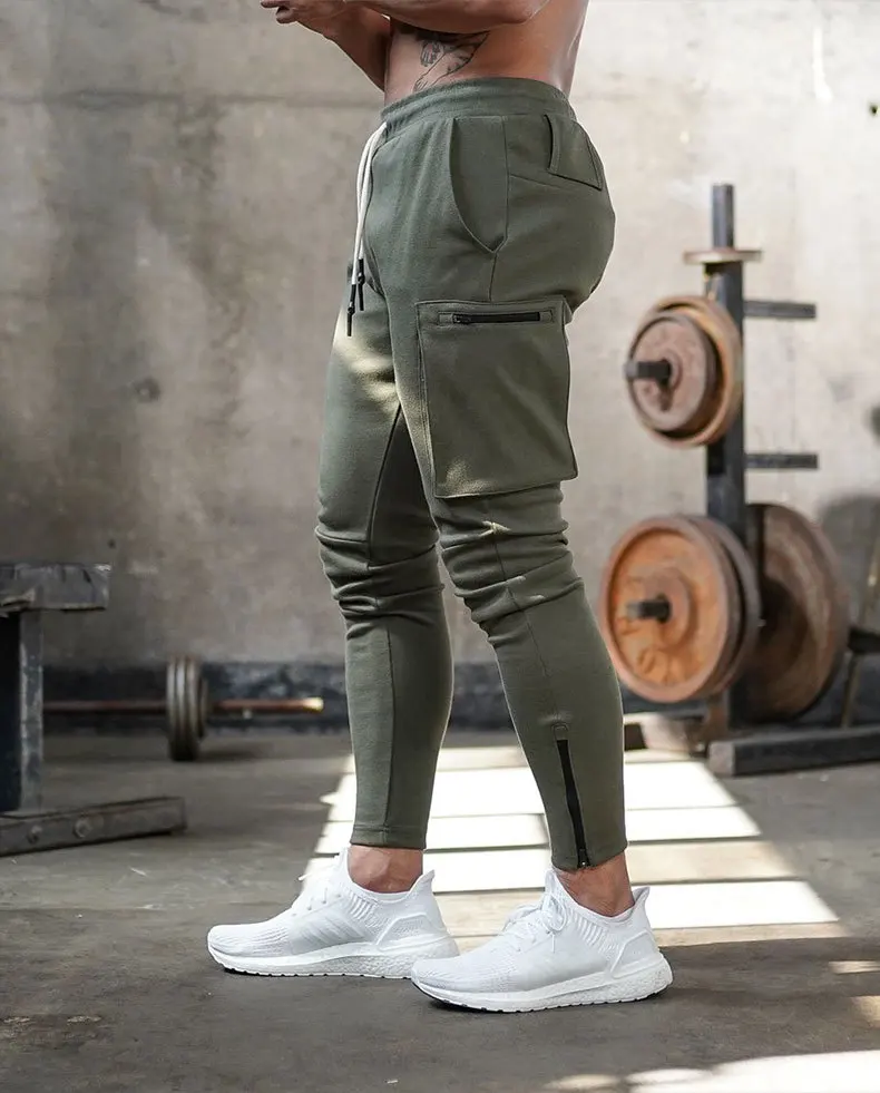 Jogging Men's 2021 Street Pants Multi-Zipper Pocket Muscle Men's Pants Sports Pants Sportswear Men's Cotton Casual Pants best joggers for men