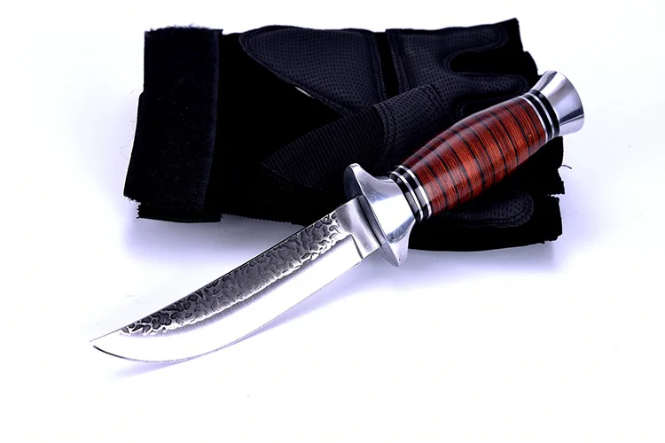 Swayboo 440C Steel Fixed Blade Knife Color Wooden Handle hunting Knife Outdoor Survival Knives With Nylon Knife Camping