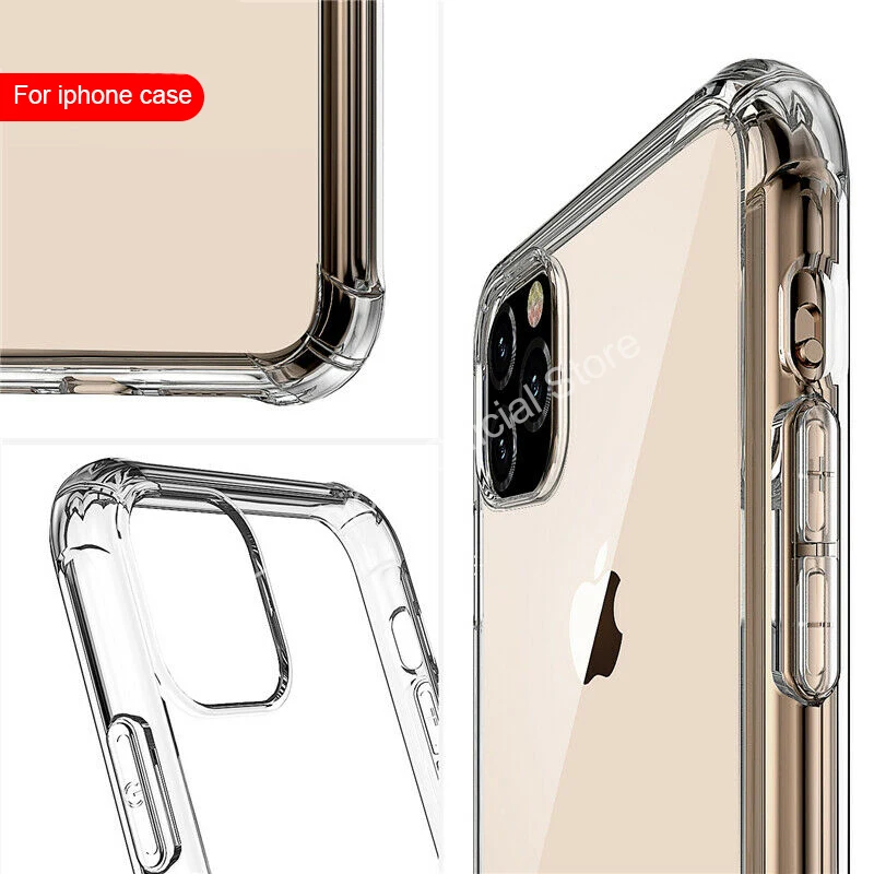 Shockproof Phone Case For iPhone 11 Pro Transparent Soft Back Cover on For iPhone XS MAX XR X 8 7 6S Plus SE2020 Protective Case Shockproof Phone Case For iPhone 11 Pro Transparent Soft Back Cover on For iPhone XS MAX XR X 8 7 6S Plus SE2020 Protective Case