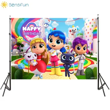 

Sensfun True And Rainbow Kingdom Photography Backdrops Baby Shower Girl Birthday Party Photo Background Vinyl Photo Booth Props
