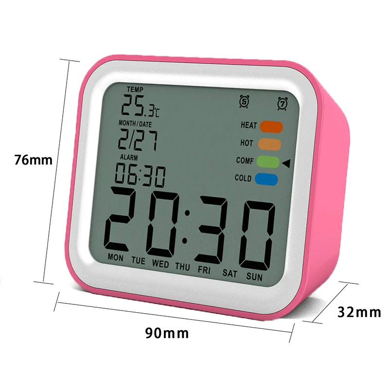 Европейский Креативный цифровой будильник с подсветкой и функцией повтора