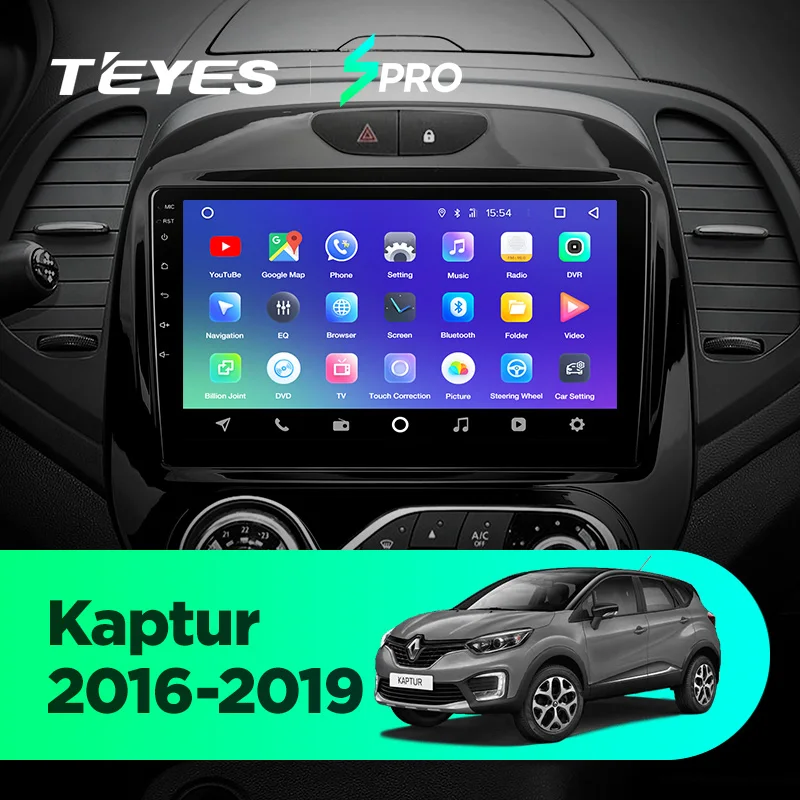 TEYES SPRO Штатная магнитола для Рено Каптур Renault Kaptur Renault Captur Android 8.1, до 8-ЯДЕР, до 4+ 64ГБ 32EQ+ DSP 2DIN автомагнитола 2 DIN DVD GPS мультимедиа автомобиля головное устройство