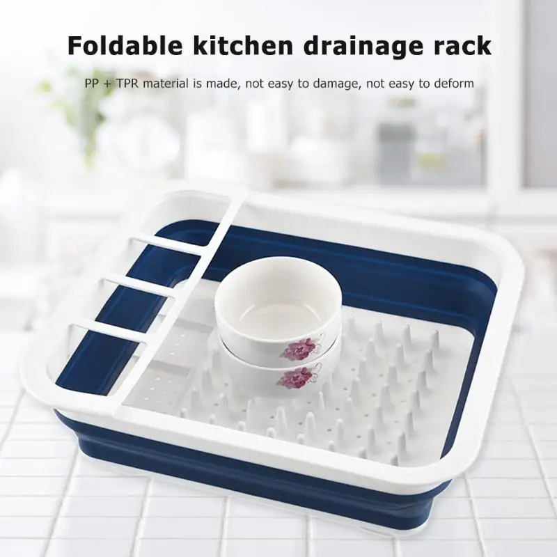 New Foldable Dish Rack Kitchen Storage Holder Drainer Bowl Tableware Plate Portable Drying Rack Home Shelf Dinnerware Organizer