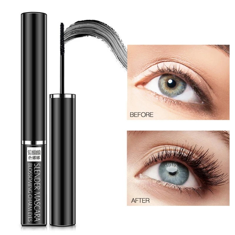 Slender Brush Mascara Waterproof Smudge-proof Long Natural Curling Black Mascara