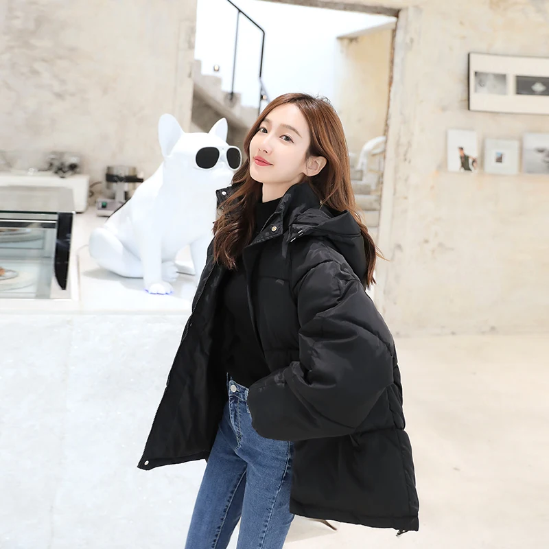 

Brieuces Short Winter Jacket Women Oversize Parka Coat Warm Thick Down Cotton Coat Female Loose Hooded Padded Women Winter Jacke