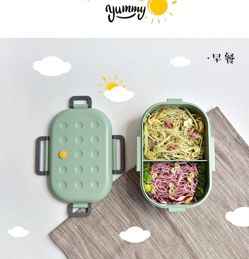 Ланч-бокс PP анти-осень дети bento box силиконовый разъем выхлопной трубы отсек отделение коробка для хранения пара Подогрев пищевой контейнер