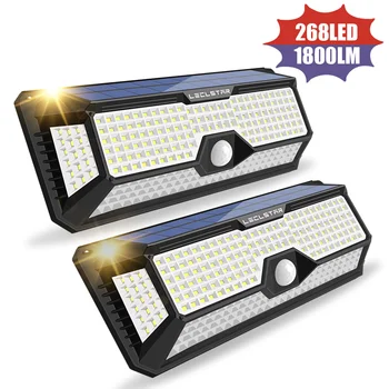 

140/268 LED Solar Motion Sensor Light Outdoor Lighting Street Solar Powered Wall Lamp for Garden Decoration Sunlight Waterproof