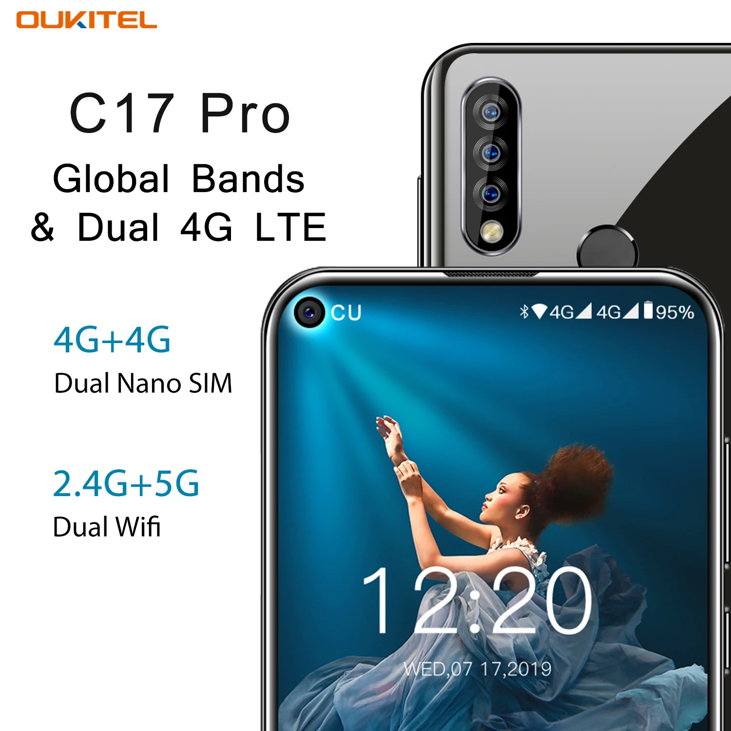 OUKITEL C17 PRO C17PRO 6 35 &quotAndroid 9 0 мобильный телефон MTK6763 Восьмиядерный двойной 4G sim карта