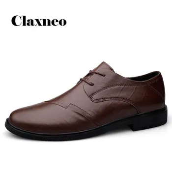 

Men Derby Shoe Genuine Leather Man Shoes Black Brown Formal Footwear Oxfords Wedding 2020 Spring Autumn New Arrival Business