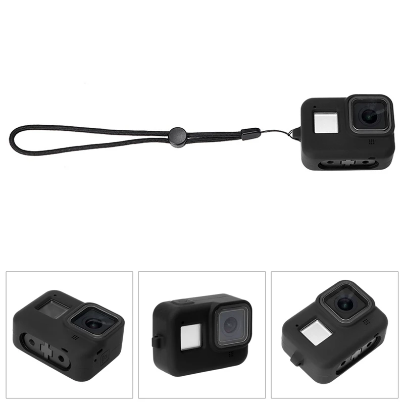 Защитный силиконовый чехол-рамка с ремешком на руку для GoPro 8 Спортивная камера аксессуары для спортивных и экшн-видеокамер