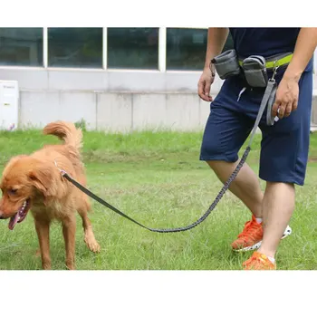 

Reflective Strip Elastic Leash Training Dog Leash Set Hands Free Pet Dog Cat Running Padded Waist Belt SNO88