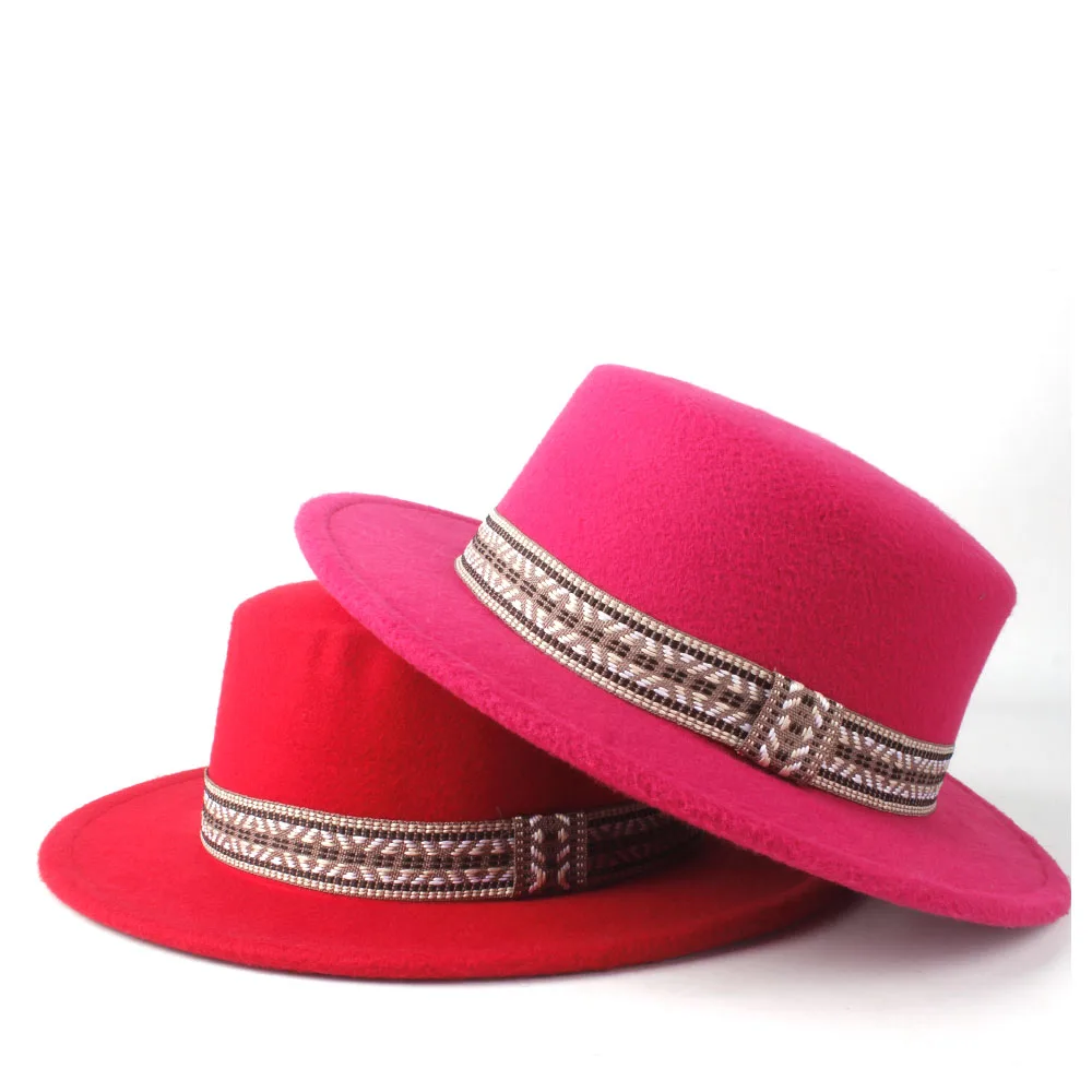 Новая мужская и женская мода Fedora гладкая шляпа Зимняя широкоугольная шляпка для церкви шерсть фетровый, Джазовый головной убор Панама чародейная шляпа размер 56-58 см