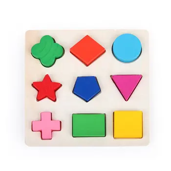 

Kids Baby Wooden Geometry Building Puzzle Early Learning Educational Toy Puzzle Kids Toys Baby Geometric Model Building