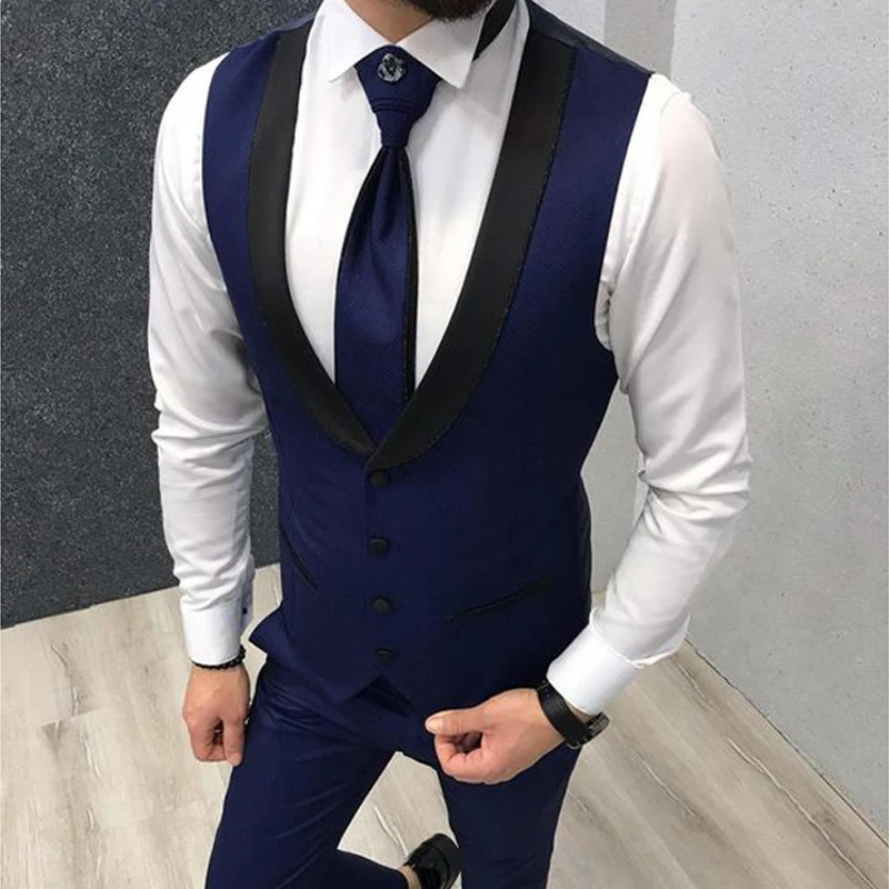 Terno novo masculino vestido de três peças slimwedding vestido de