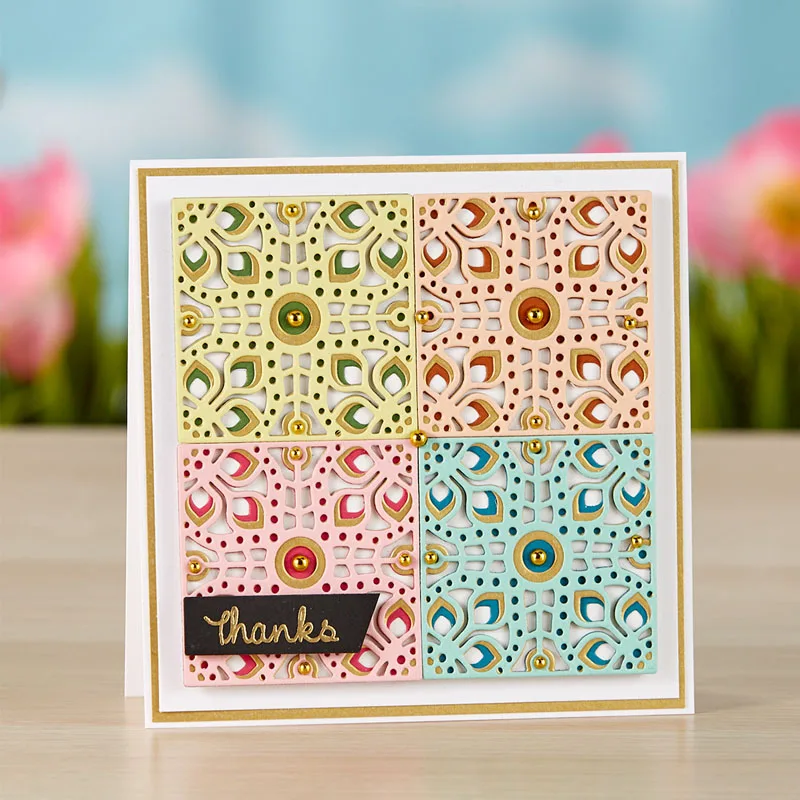 

3 Sets Square Laced Frame New 2020 Metal Cutting Dies For Scrapbooking Craft Die Cut Card Making Embossing Stencil Photo Album