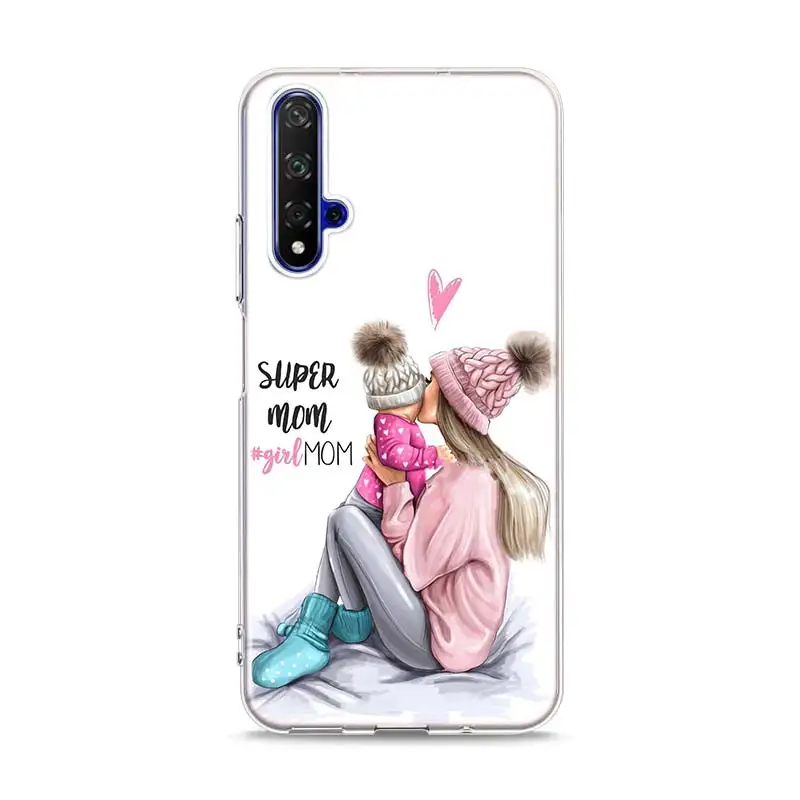 Силиконовый чехол для телефона для мам и детей с принтом для девочек для huawei P30 Lite P Smart Honor 7A 8 8A 8C 8X 10i Y5 Y6 Y7 Y9 Pro - Цвет: Style 01