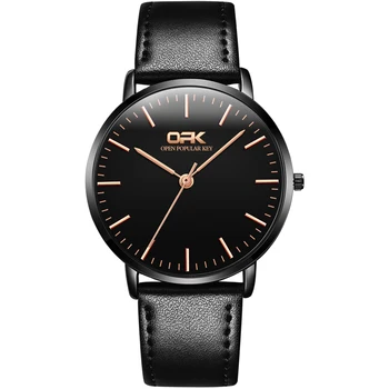 

OPK Men Wrist Watch Top Brand 2020 Fashion and Casual Waterproof Leather Strap Quartz Wristwatch Gifts for Male G8101