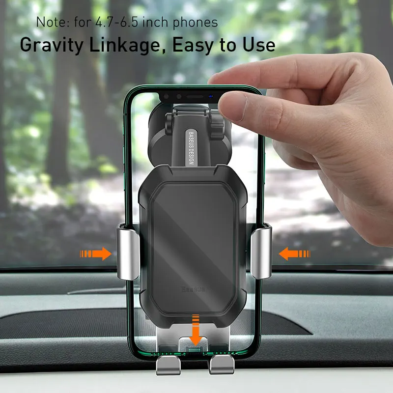 Автомобильный держатель для телефона Baseus Gravity подставка Xiaomi redmi note мобильного iPhone