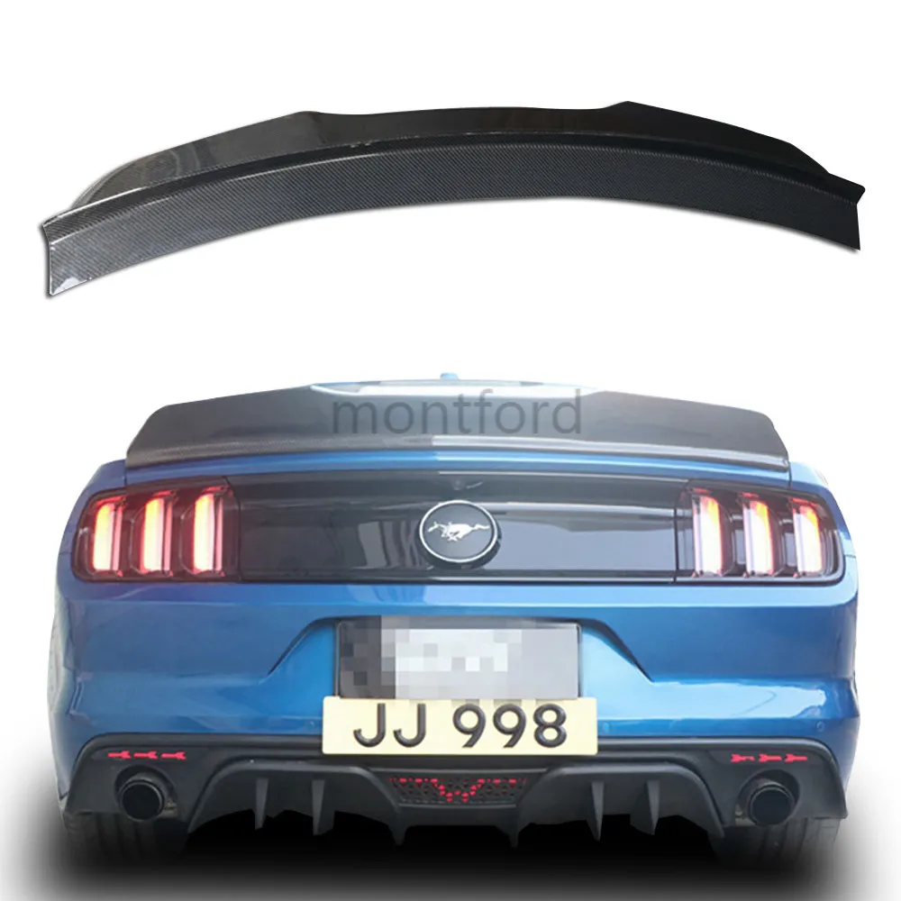 Car Styling Carbon Fiber Material Rear Roof Spoiler Tail Trunk Wing Boot Lip Molding For Ford Mustang 2015 2016 2017 2018 2019 | Автомобили