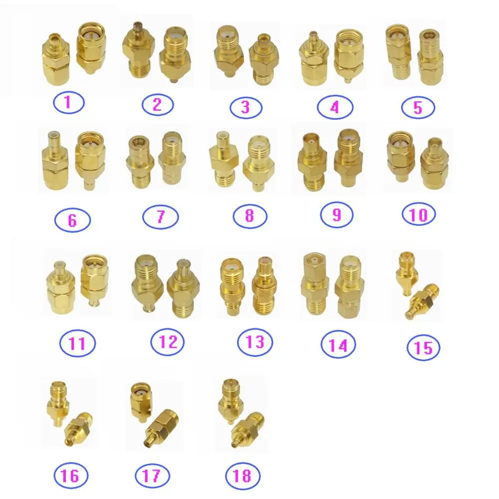 5 шт. RF разъем адаптера SMA/RP-SMA к MMCX/SMB/MCX/SMC штекер и Женский Разъем RF коаксиальный Прямой для радио