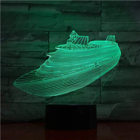 3D Usb Настольная лампа с изменением 7 цветов атмосферный ночник для лодки