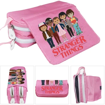 

Zipper Pouch Stranger Things Pencil Case Pen Organizer Bag Case Kids Small Tote Boys Girls Primary School Stationery Canvas Bag