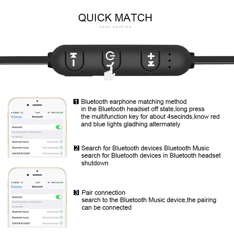 Bluetooth беспроводные наушники, магнитная Музыкальная гарнитура, шейные спортивные наушники с микрофоном, наушники для телефона, IPhone, samsung