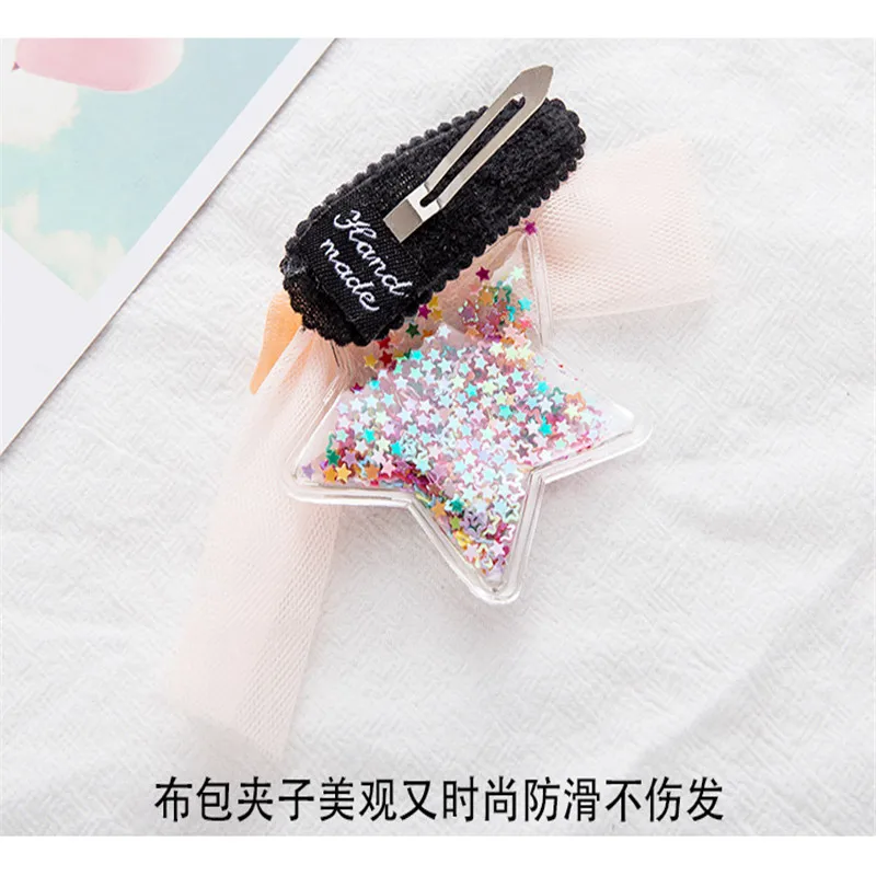 Инс сетки блесток Ангел заколки для волос Детские красивые заколки для девочек модные боковые зажимы детские милые аксессуары для волос