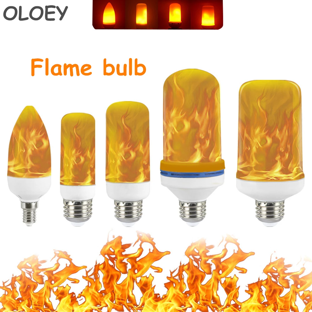 

New E27 / E26 / E14 / E12 Bulb Flame Light Gravity Sensor LED Simulated Flame Effect Flashing Fire Simulation Decoration Light