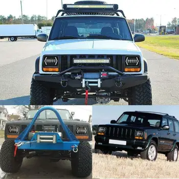 

1* LED Headlight 300W For Jeep Cherokee XJ Waterproof 12-24V 6000K Durable