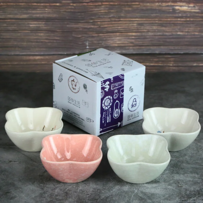 Flower Bowl Японская ручная роспись сливы керамические тарелки для закуски тарелка Снежинка Глазурованный фарфор цветочный соус блюдо салатник Набор десертный поднос - Цвет: Flower Bowl
