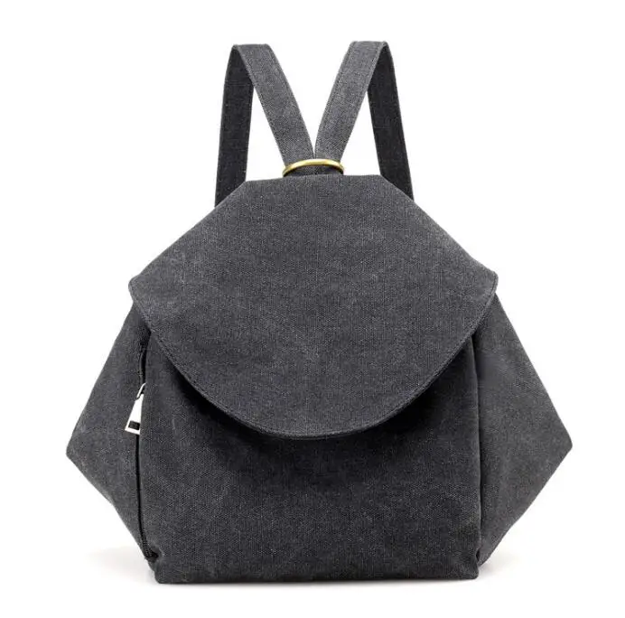 WEIXIER холщовый модный рюкзак женский рюкзак для отдыха корейский женский на плечо повседневные дорожные сумки для школы подростковый V3-78 - Цвет: Черный