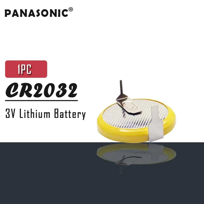 Литиевые аккумуляторы PANASONIC CR2032 2032 3 в с 2 паяльными контактами для часов пультов