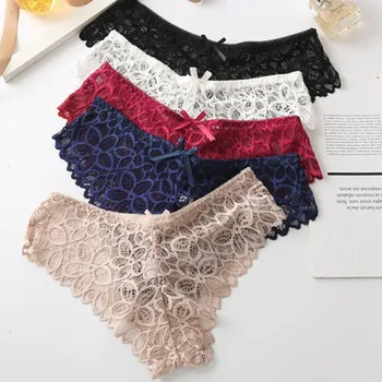 

3 pcs/set Women Panties Sexy Lace Panties for Woman Underpants Thong Briefs Cotton Crotch Underwear Floral Pantys Lingerie