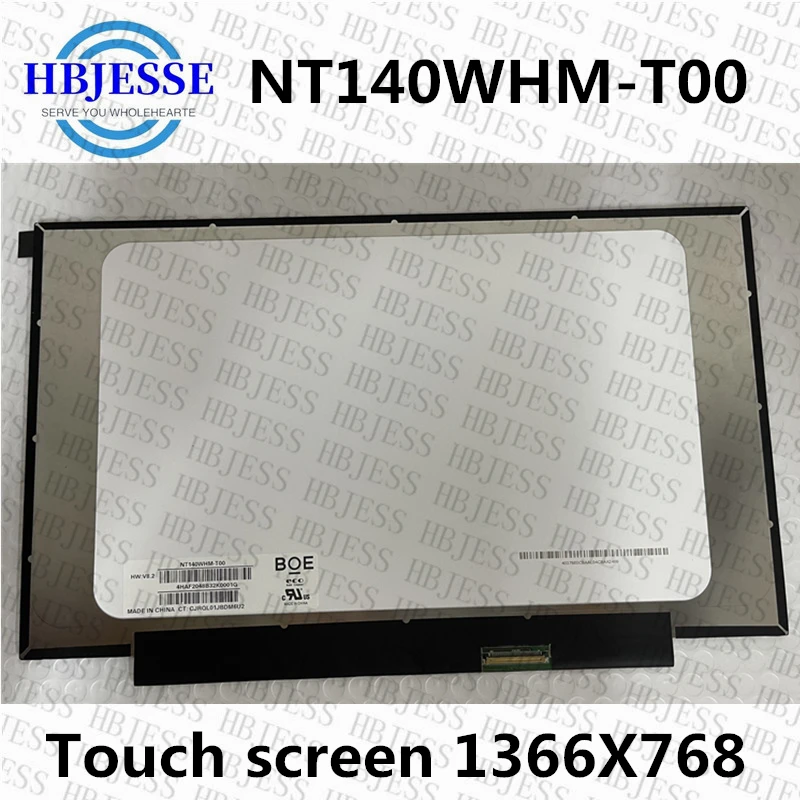 Original Novo 14.0 Nt140whm-t00 hd 1366*768 40 Pinos de Tela Lcd com Substituição do Painel de Matriz Toque Nt140whm T00