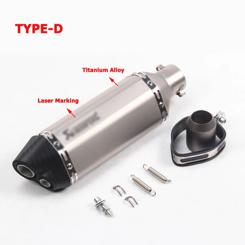 370 мм Akrapovic выхлопная труба универсальный мотоцикл Escape модифицированный двойной глушитель с отверстиями для R15 PCX 125 CBR150 Ninja 250 NVX155 - Цвет: D