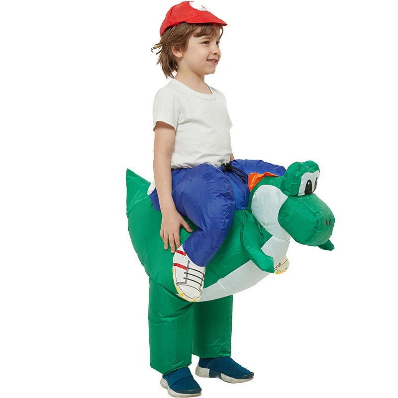 Kids Mascot Mario Yoshi Dinosaur Inflatable Costume Boys Girls Riding Dino Party Dress Up Costumes Halloween Cosplay Cartoon Toy Kids Mascot Mario Yoshi Dinosaur Inflatable Costume Boys Girls Riding Dino Party Dress Up Costumes Halloween Cosplay Cartoon Toy