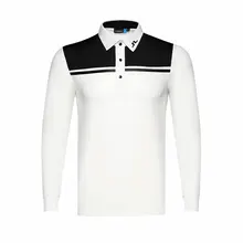 Одежда для гольфа, Мужская весенняя и осенняя однотонная одежда для гольфа, рубашка для гольфа с длинным рукавом, быстросохнущая дышащая футболка для гольфа