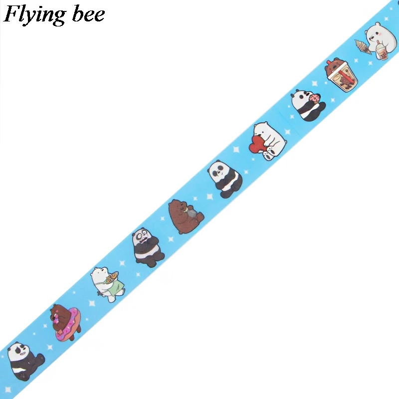 Flyingbee 15 мм X 5 м Мы Голые Медведи Бумага васи клейкая лента мультфильм забавная клейкая лента DIY Скрапбукинг наклейка этикетка маскирующая лента X0614