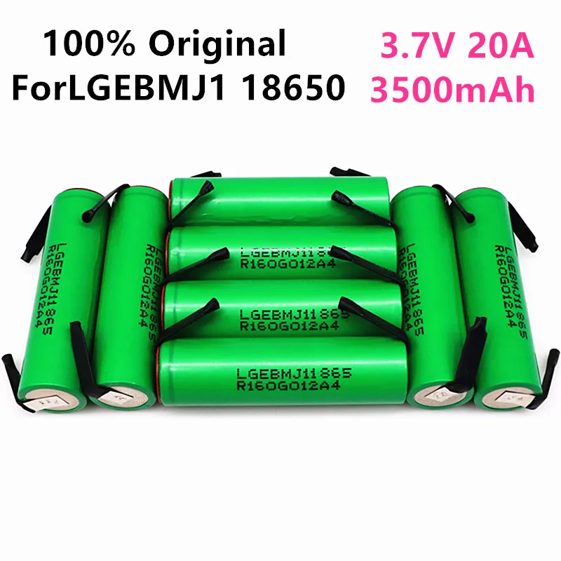

10PCS Original MJ1 3.7 v 3500mah 18650 Lithium Rechargeable Battery For Flashlight batteries for LG MJ1 18650 battery+DIY nickel