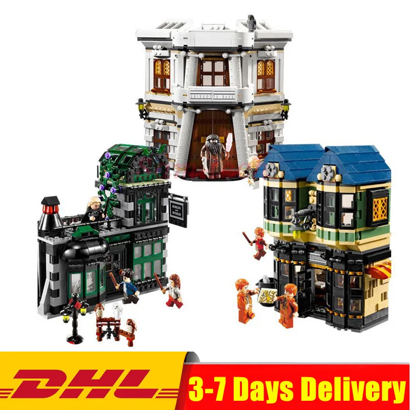 

DHL 16012 2025pcs Movie Series The Diagon Alley Compatible Legoinglys 10217 Building Blocks Bricks Model Toys for Children