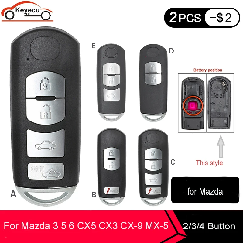 Запасной пульт дистанционного управления KEYECU для Mazda 3 5 6 10 шт.|Ключ от авто| |