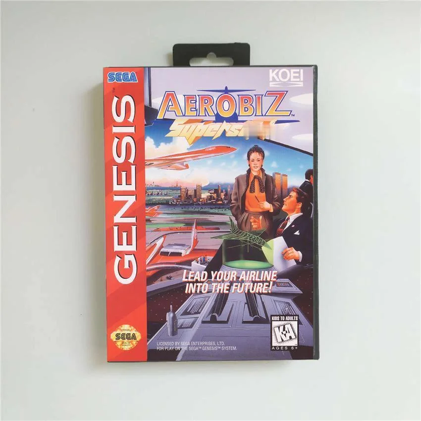 Aerobiz супер soniced-крышка США с розничной коробкой 16 бит MD карточная игра для Sega Megadrive