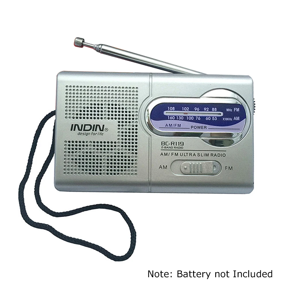 Dual Band AM/FM Radio Receiver Portable radio Built-in Speaker with a Standard 3.5MM Headphones Jack Silver grey AM FM | Электроника