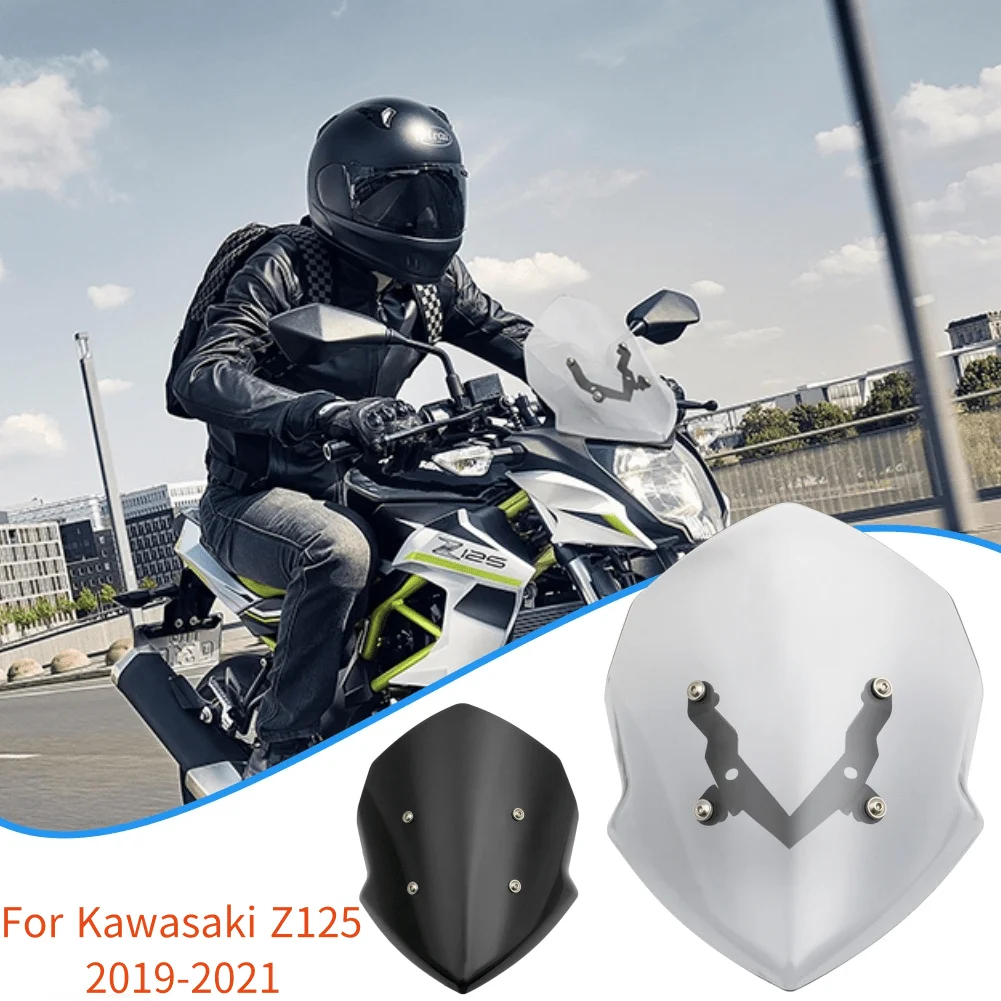 

2021 Z 125 Motorcycle Windscreen Windshield Wind Deflectors Screen Flyscreen Protector for Kawasaki Z125 2019-2022 Accessories