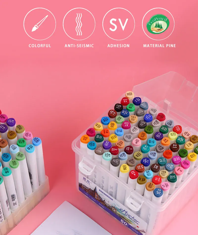 Art 12/36/48/80 Colors Alcohol markers Manga Drawing Markers