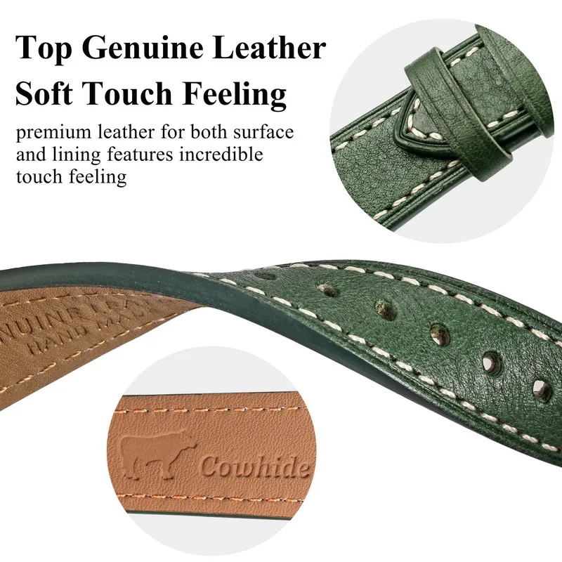 HEMSUT Italian Cowhide Vintage Soft Leather Watch Band with Quick Release