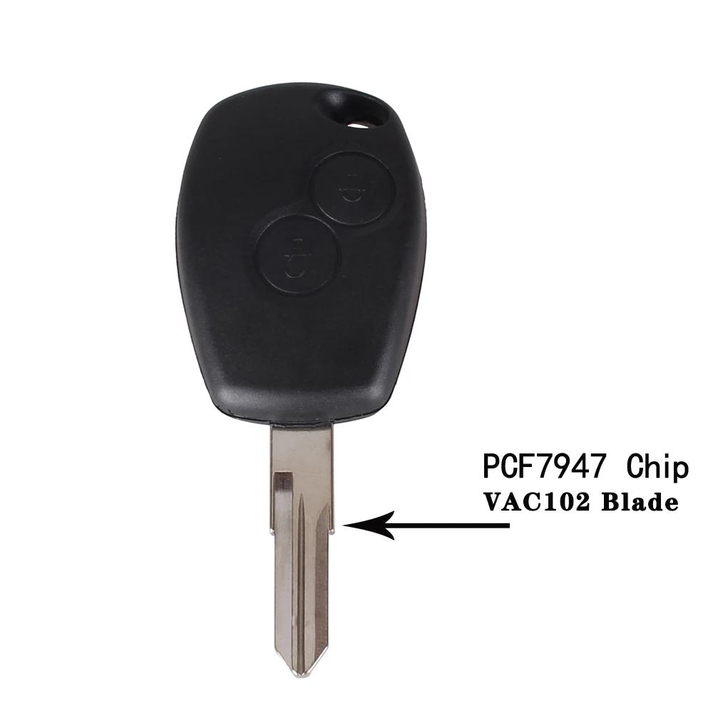 KEYYOU 2 кнопки дистанционного управления ключ крышка для Renault Duster Modus Clio 3 Twingo DACIA Logan Sandero Kangoo 433 МГц ID46 чип - Цвет: PCF7949 VAC102