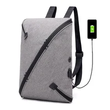 Креативный деловой рюкзак на молнии для мужчин, USB рюкзаки для ноутбука, дорожные школьные сумки, мужской Школьный рюкзак, школьный рюкзак