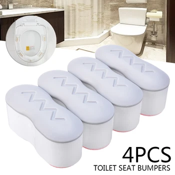 

4pcs/set Toilet Seat Cover Bumpers Lifter Kit Strong Adhesive Strip Pad Universal Bathroom Household Cleaning Tools